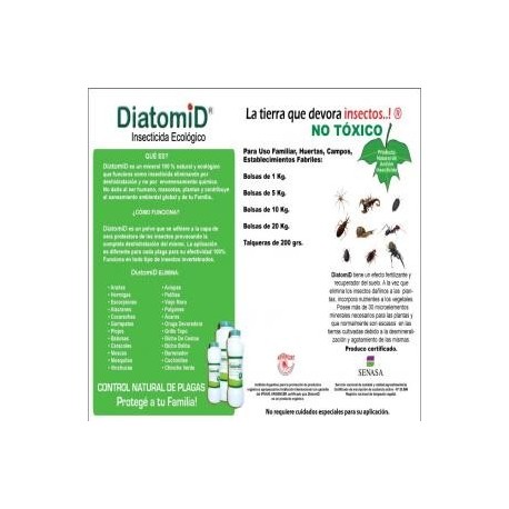 INSECTICIDA ORGANICO Tierra de Diatomeas Diatomita