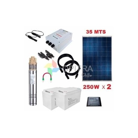 Kit Full Bomba Pozo Profundo 35 mts Energia Solar 500w