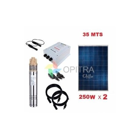 Kit Full Bomba Pozo Profundo 35 mts Energia Solar 500w