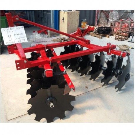 Rastra mediana 1.4m 12x22 pulgada discos ref 900 con rodamiento para tractor agricola